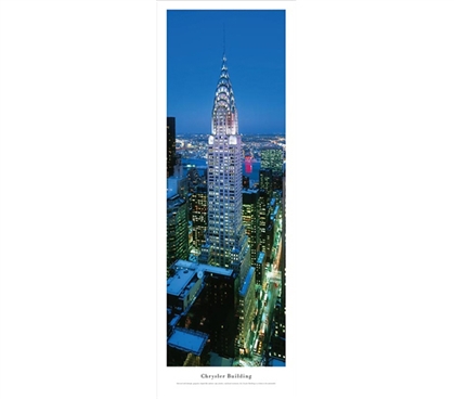 Chrysler Building - Twilight Panorama Dorm Essentials Dorm Room Decorations