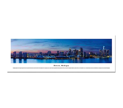 Detroit, Michigan - Twilight Panorama Dorm Room Decorating Ideas College Wall Decor