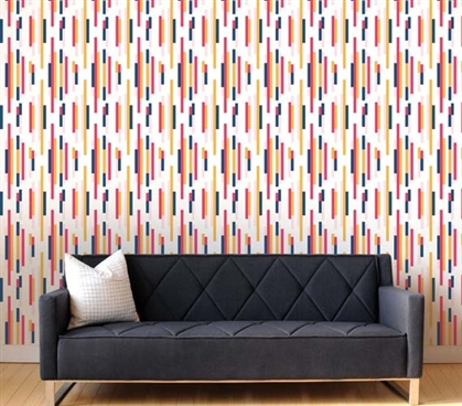 Bars Pink/Blue/Yellow/Cream Designer Removable Wallpaper For Dorms Dorm Essentials