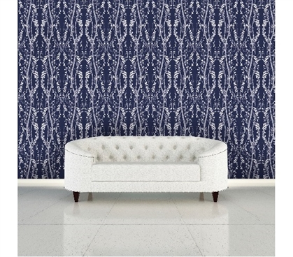 Branches Mystery Blue Designer Removable Wallpaper Dorm Room Wallpaper