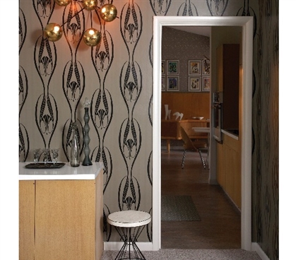 Etta Black and Clay Tempaper (Removable Wallpaper) Cool Dorm Wall Safe Decor