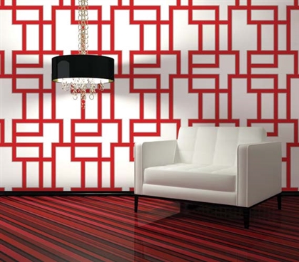 Must-Haves for College - Maze Ruby Designer Removable Wallpaper - College Wall Decor