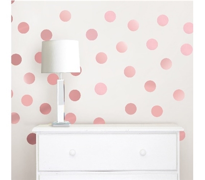 Rose Gold Confetti Dots - Peel N Stick Dorm Essentials Dorm Room Decorations