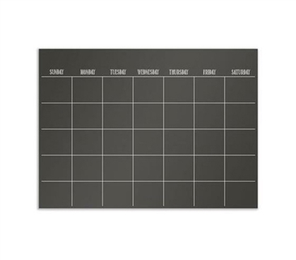 Black Wall Calendar - Peel N Stick - Dorm Room Organizer - College Poster