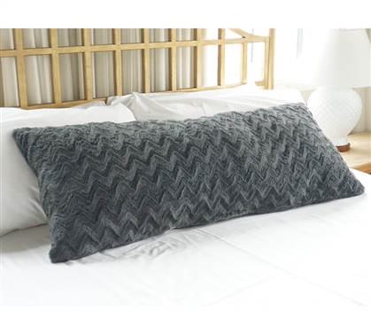 College Plush Body Pillow - Steel Gray Dorm Essentials Dorm Necessities