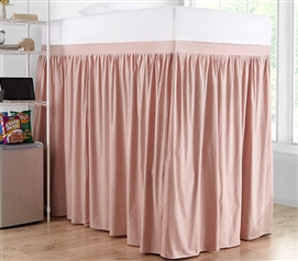 Bedding Essentials for Dorm Size Bed Pink Extra Long Twin Bed Skirt Panel With Ties