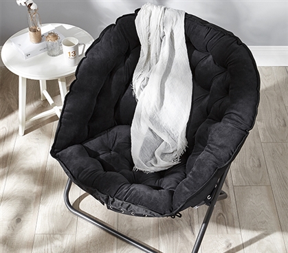College Dorm Furniture - Papasan Moon Chair - Black
