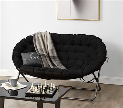 College Dorm Room Sofa -Papasan Dorm Sofa - Black