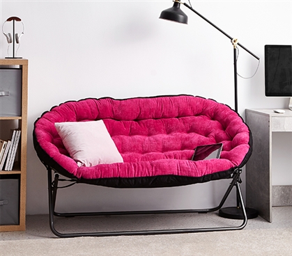 Dorm Seating - Papasan Dorm Sofa - Pink -College Futon