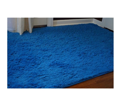 "The Softest" College Plush Rug - Brilliant Blue Dorm Room Decor Idea