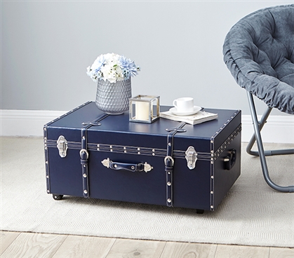 Great For Move-In Day! - The TextureÂ® Brand Trunk  - Midnight Navy - Dorm Footlocker