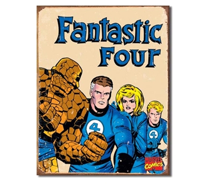 Tin Sign Dorm Room Decor classic super hero comics fantastic four illustration on tin sign for wall decoration