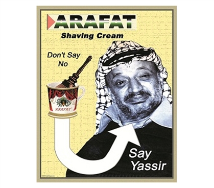 Funny College Guy Accessory - Arafat Shaving Cream Says Yassir - Tin Sign