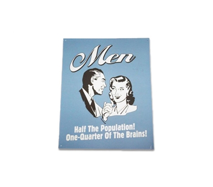 Decorate Your Dorm - Half the Population - Funny Tin Sign - Cool Wall Decor