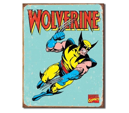 Tin Sign Dorm Room Decor marvel comics wolverine mutant super hero icon illustration on vintage tin sign