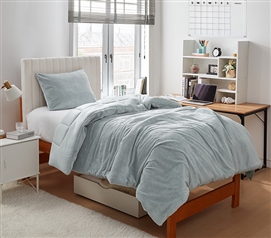 Plush Light Gray Dorm Bedding Ultra Soft Extra Long Twin Comforter Luxury Bedspread