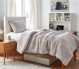 Beige Twin XL Bedding Neutral College Room Decor Cozy Dorm Comforter Campus Packing List