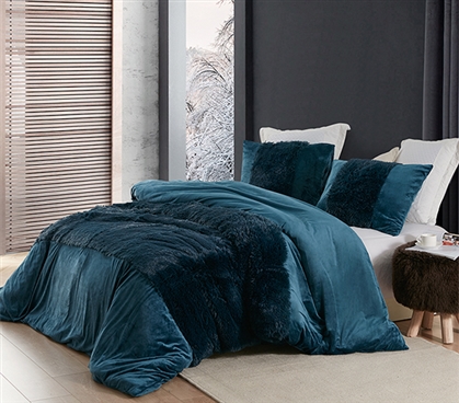 Oversized Dorm Duvet Cover Navy Blue Bedding Ideas for College Size Mattress Dimensions