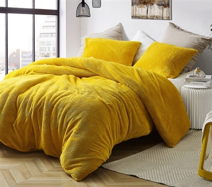 Coma Inducer Twin XL Duvet Cover - Teddy Bear - Ochre