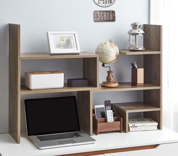 Wood Office Desk with Storage Removable Middle Shelf for Dorm, Student