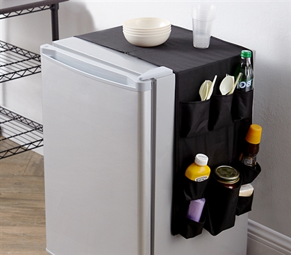 Black Essential Over the Dorm Fridge Storage Organizer One-of-a-Kind College Double Cookin CaddyÂ®