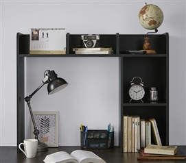 Classic Dorm Desk Bookshelf - Black Dorm Essentials Dorm Necessities