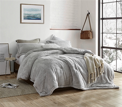 Neutral Dorm Decor Ideas Gray College Comforter Machine Washable Twin XL Bedding Dorm