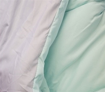 Calm Mint/Glacier Gray Reversible College Comforter Twin Extra Long Dorm Bedding