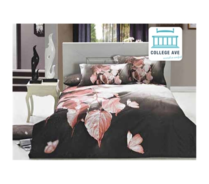 Fresco Leaves Twin XL Comforter Set - College Ave Designer Series Dorm Decoration Comforter