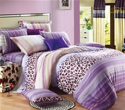 Lavender Leopard Twin XL Comforter Set - College Ave Designer Series