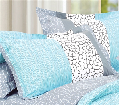 Dove Aqua Sham Dorm Essentials Dorm Necessities Dorm Bedding