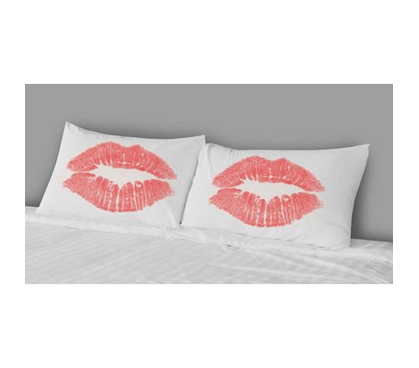 Cute College Bedding - College Pillowcases - Kiss (Set of 2)