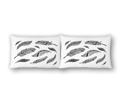 College Pillowcases - Feathers (2-Pack) Dorm Essentials Twin XL Bedding