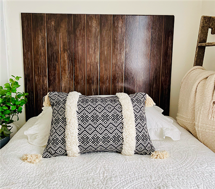 Guys College Apartment Decor Wood Headboard for Dorm Bed Dimensions Twin XL Bedding Accessory