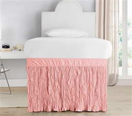 Girls Twin Extra Long Bedding Essentials Pink Extended Bed Skirt for Dorm Size Bed Dimensions
