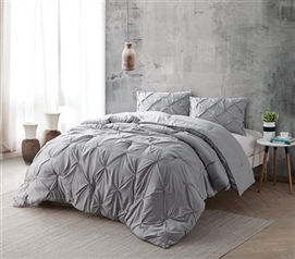 Classy Dorm Room Decorating Ideas Gray College Comforter Set with Matching Pillow Shams