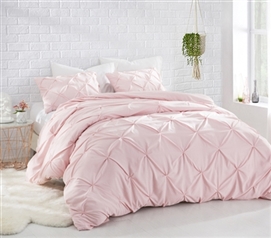 Cute Dorm Bedspread Pastel Pin Tuck Comforter Full College Bedding Essential Full Size Comforter Set