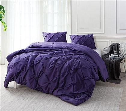 Purple Reign Pin Tuck Twin XL Comforter Twin XL Bedding Dorm Room Decorations Dorm Essentials