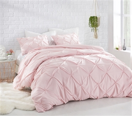Cute Dorm Decor Ideas for Girls Pink Twin Extra Long Bedding Set with Matching Pillow Shams