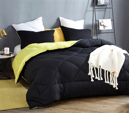 Reversible Dorm Bedding Essentials Neutral Dorm Room Decor Guys College Bedding Essentials