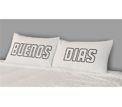 College Pillowcases - Buenos Dias (Set of 2) Dorm Bedding