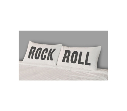 Fun Bedding Accessory - College Pillowcases - Rock N Roll (Set of 2) - Cool Dorm Stuff