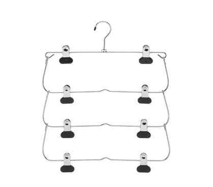 4 Tier Fold-Up Hanger - For Pants/Skirts - Organize Closet