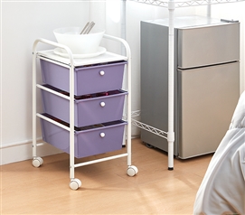 Suprima Storage Carts - 3 Drawer Shelf - Purple