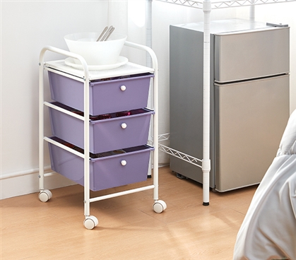 Suprima Storage Carts - 3 Drawer Shelf - Purple
