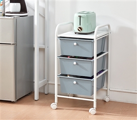 Suprima Storage Carts - 3 Drawer Shelf - Gray