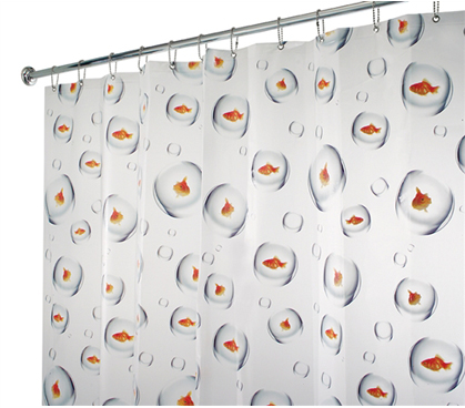 Adds To College Decor - Bubble Fish Shower Curtain - Decorative Curtain For College
