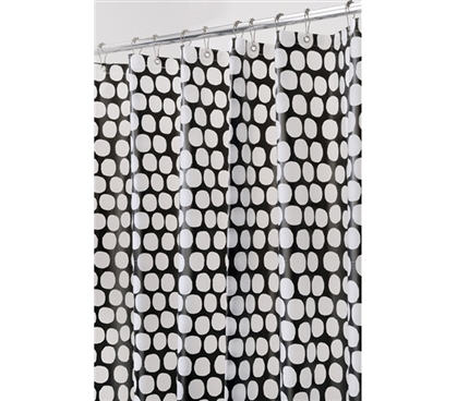 Adds Decor To College Bathroom - Honeycomb Shower Curtain - Black - Great Design