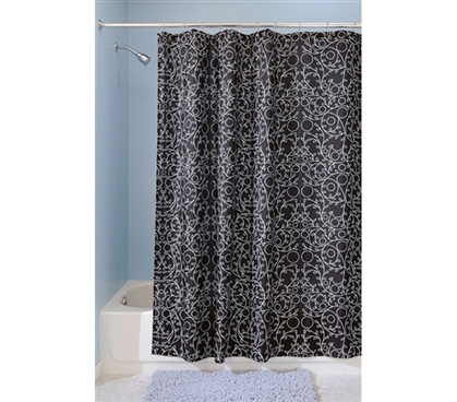Decorations For Dorms - White Vine Shower Curtain - Supply For College Bathrooms