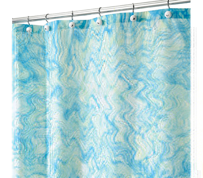 Add To Dorm Decor - Watercolor Shower Curtain - Blue and Green - Looks Great For College